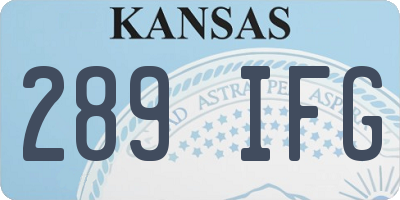 KS license plate 289IFG