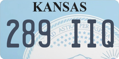 KS license plate 289IIQ