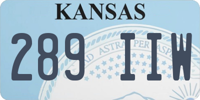 KS license plate 289IIW