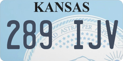 KS license plate 289IJV