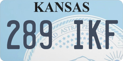 KS license plate 289IKF