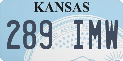 KS license plate 289IMW