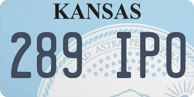 KS license plate 289IPO