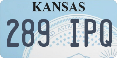 KS license plate 289IPQ