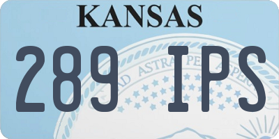KS license plate 289IPS