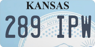 KS license plate 289IPW