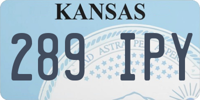 KS license plate 289IPY