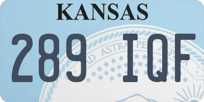 KS license plate 289IQF