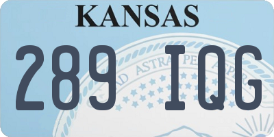 KS license plate 289IQG