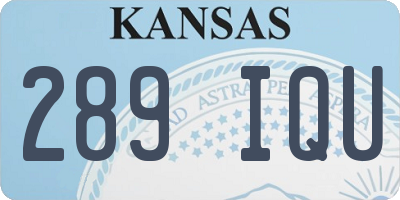 KS license plate 289IQU