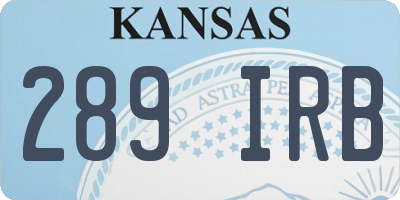 KS license plate 289IRB