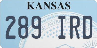 KS license plate 289IRD