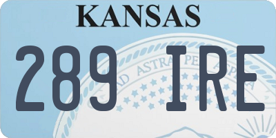 KS license plate 289IRE