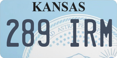 KS license plate 289IRM