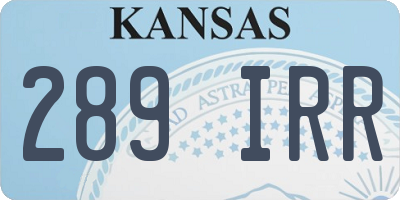 KS license plate 289IRR