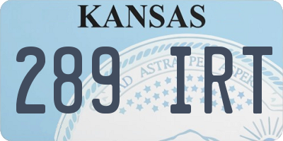 KS license plate 289IRT