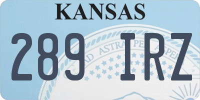 KS license plate 289IRZ