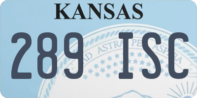 KS license plate 289ISC