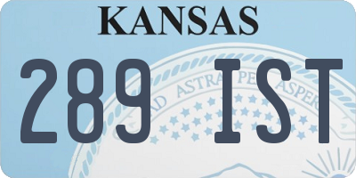 KS license plate 289IST