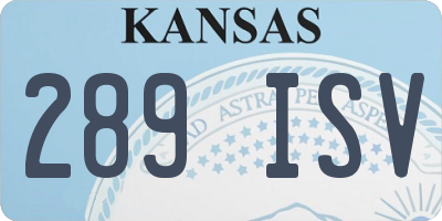 KS license plate 289ISV