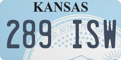 KS license plate 289ISW