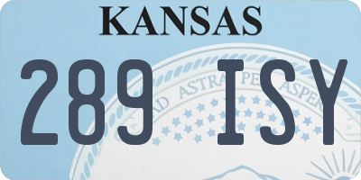 KS license plate 289ISY