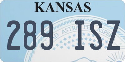 KS license plate 289ISZ