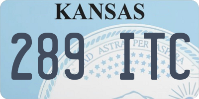 KS license plate 289ITC