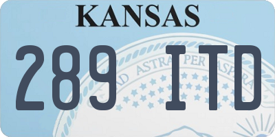 KS license plate 289ITD