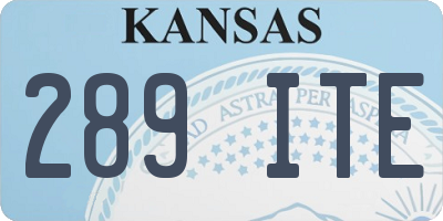 KS license plate 289ITE