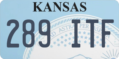 KS license plate 289ITF
