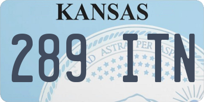 KS license plate 289ITN