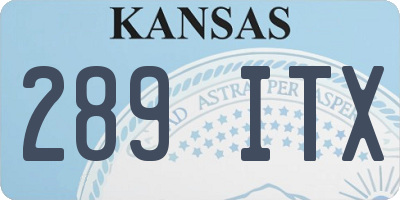 KS license plate 289ITX