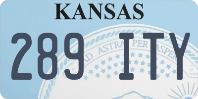KS license plate 289ITY