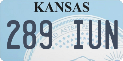KS license plate 289IUN