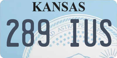 KS license plate 289IUS