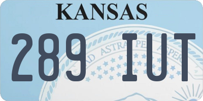 KS license plate 289IUT