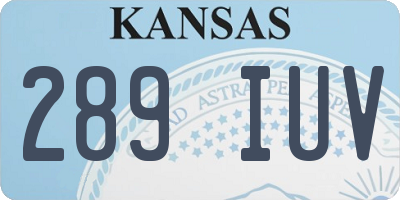 KS license plate 289IUV