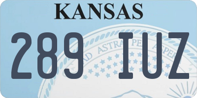 KS license plate 289IUZ
