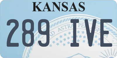 KS license plate 289IVE