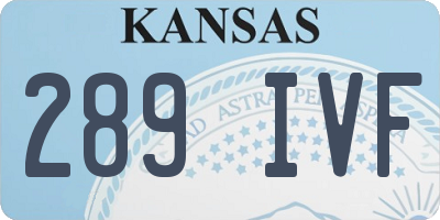 KS license plate 289IVF