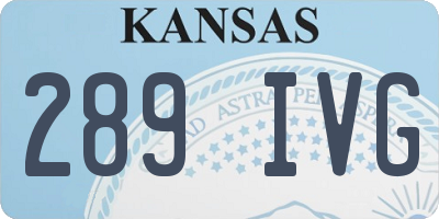 KS license plate 289IVG