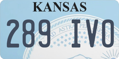 KS license plate 289IVO