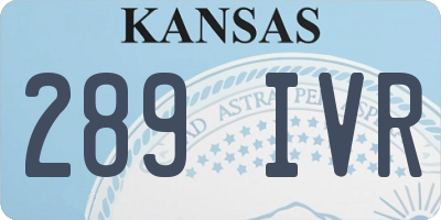KS license plate 289IVR