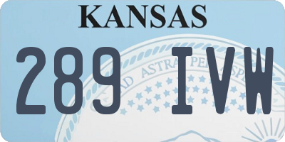 KS license plate 289IVW