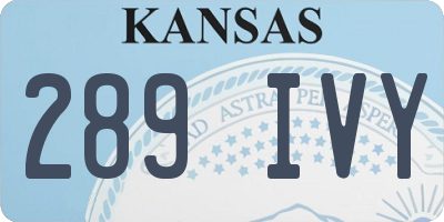 KS license plate 289IVY