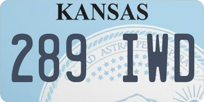 KS license plate 289IWD