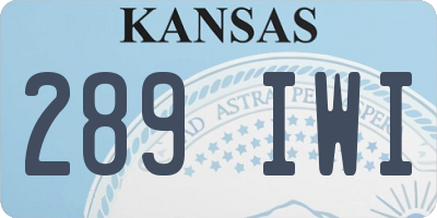 KS license plate 289IWI
