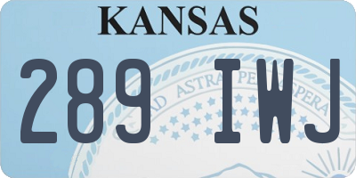 KS license plate 289IWJ