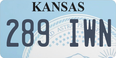 KS license plate 289IWN